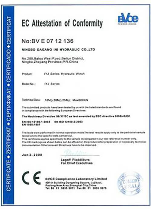 Certificado CE UE