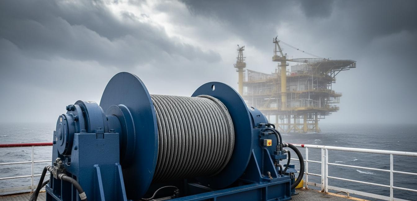 1_How to Select a Hydraulic Winch for Offshore Platform Lifting Load Capacity, Drum Size and Motor Specs