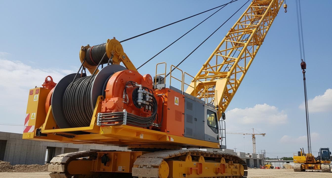 Hydraulic Winch for Crawler Crane Boom Operations Duty Cycle Ratings for 50-Ton to 300-Ton Lifting Capacities