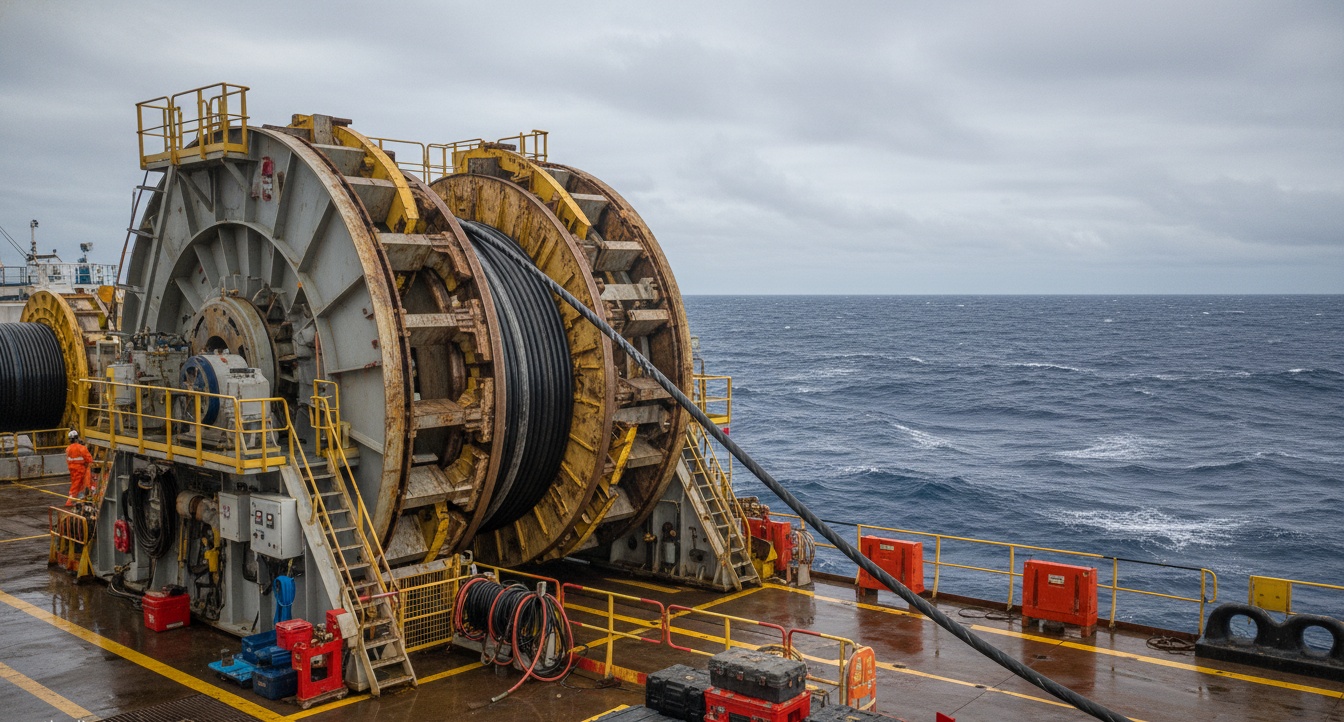 Hydraulic Winch for Pipe Layer Tensioning Line Pull Control for Subsea Cable Deployment